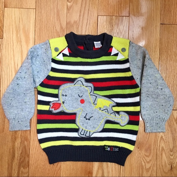 Tuc Tuc Baby Boy 12m Dragon sweater and pants set - Picture 2 of 11